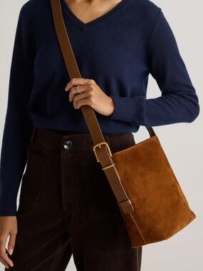 Quince Italian Suede Bucket Crossbody bag